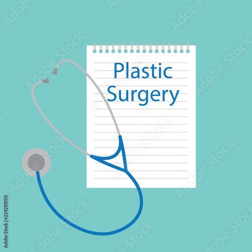 plastic surgery written in a notebook- vector illustration