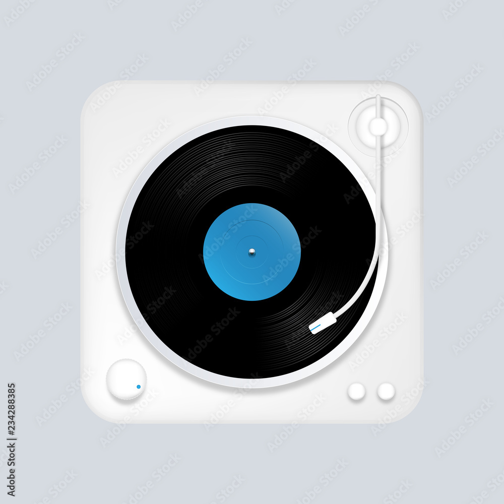 The turntable for playing vinyl records. Vector illustration. The turntable for playing vinyl records. Vector illustration.