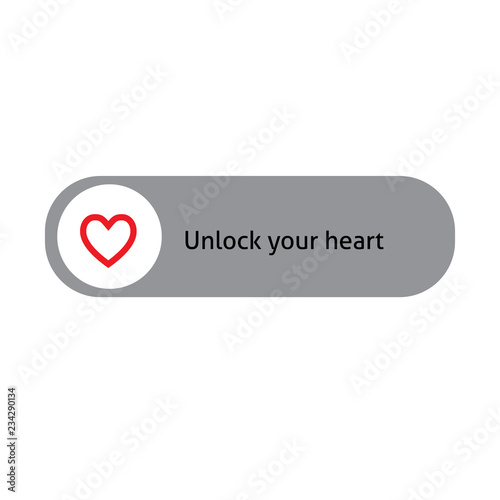 typography slogan. Icon-button to turn off the phone with a heart. Vector illustration