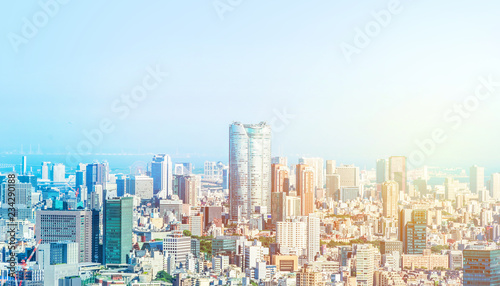 skyline aerial view of shinjuku in Tokyo, Japan photo
