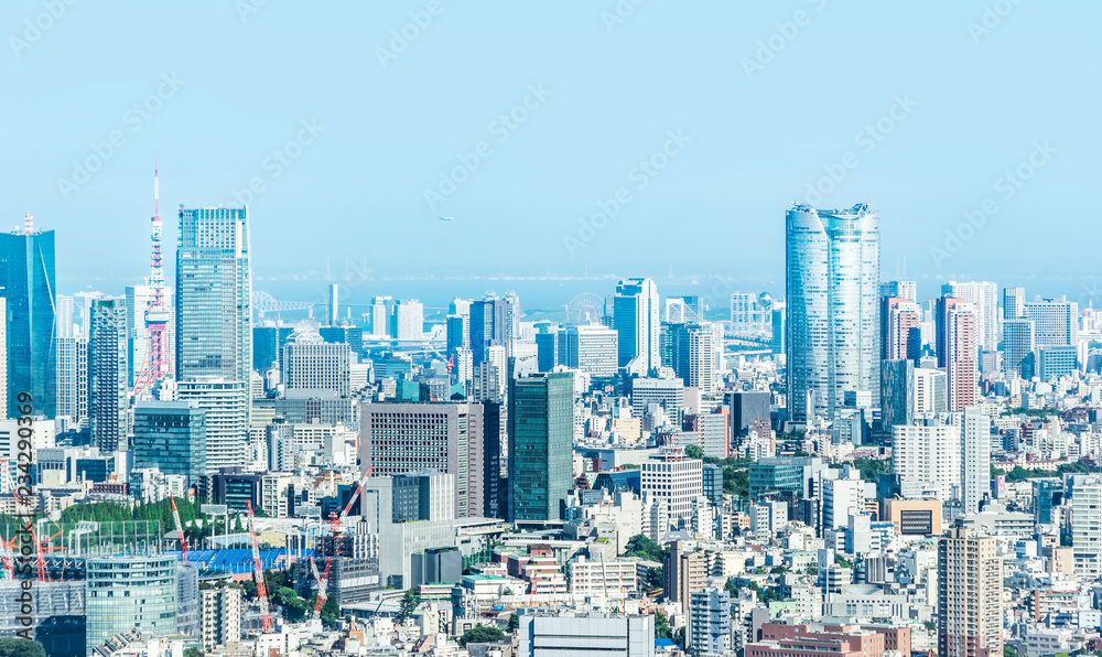 skyline aerial view of shinjuku in Tokyo, Japan