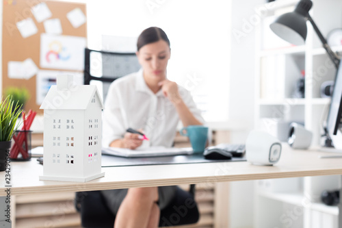 Wallpaper Mural A young girl working in the office at the computer. Torontodigital.ca