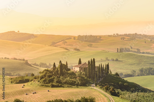 Beautiful landscape scenery of Tuscany in Italy - travel destination in Europe