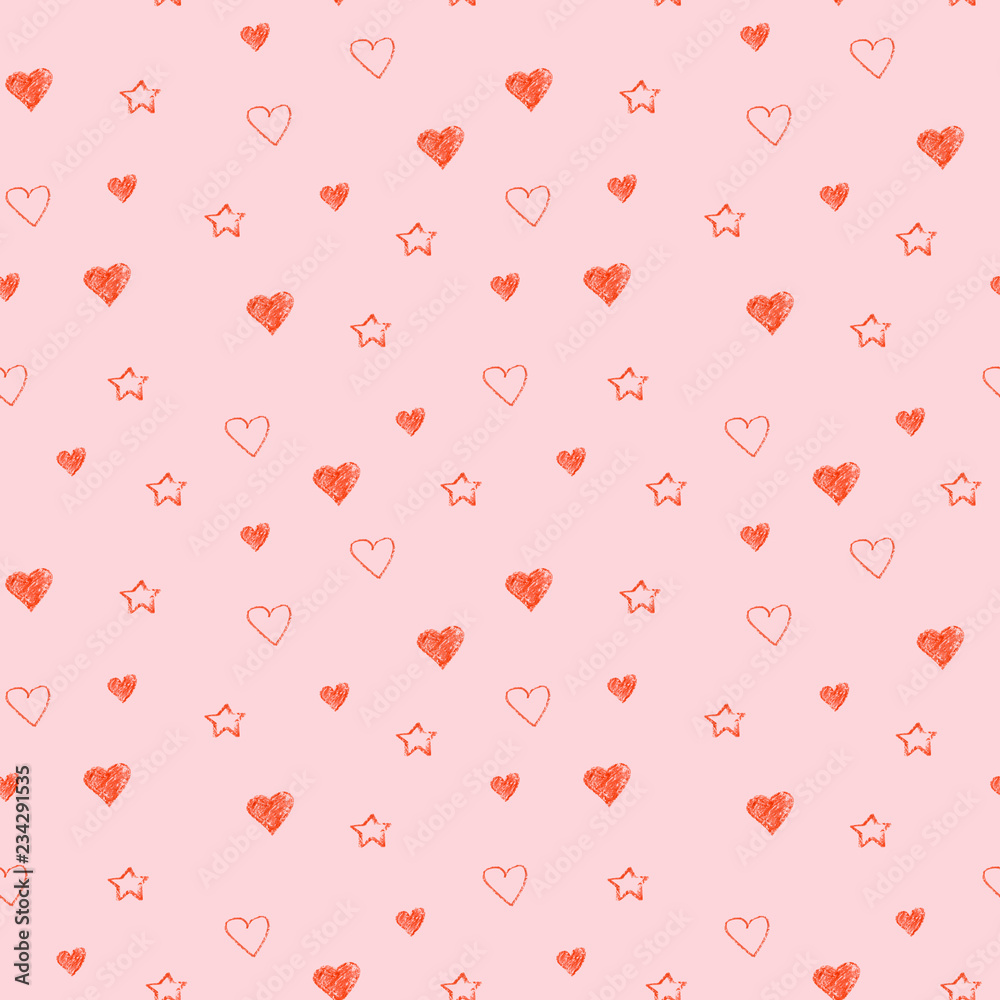 Simple hearts seamless pastel pattern. Valentines day background. Flat design endless chaotic texture made of tiny heart silhouettes. Shades of red. Simple hearts seamless pastel pattern. Valentines day background. Flat design endless chaotic texture made of tiny heart silhouettes. Shades of red.