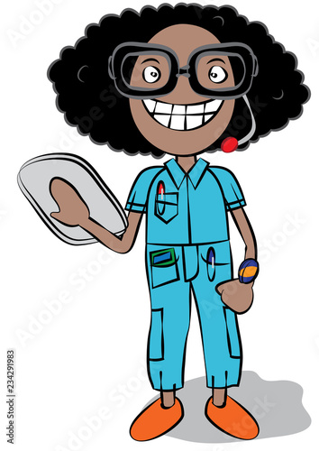 cute black techie female