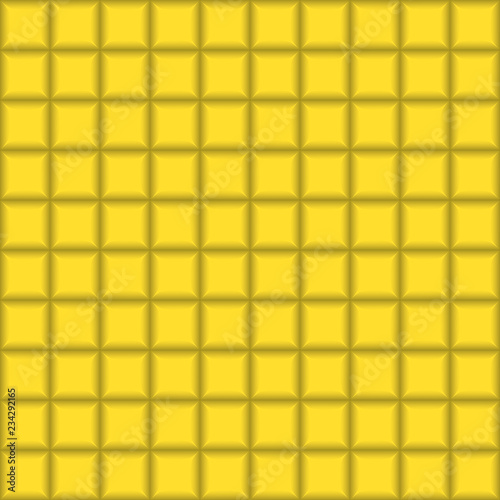 Grey squares mosaic tile on yellow background