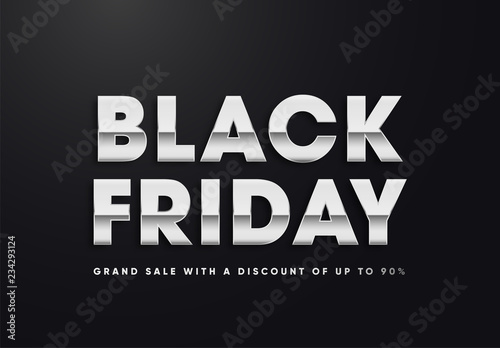 Black Friday silver sale vector illustration