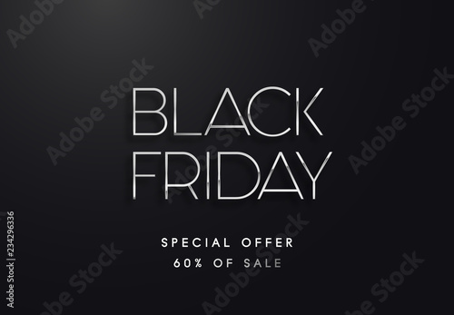 Obraz na płótnie Black Friday silver sale vector illustration w salonie