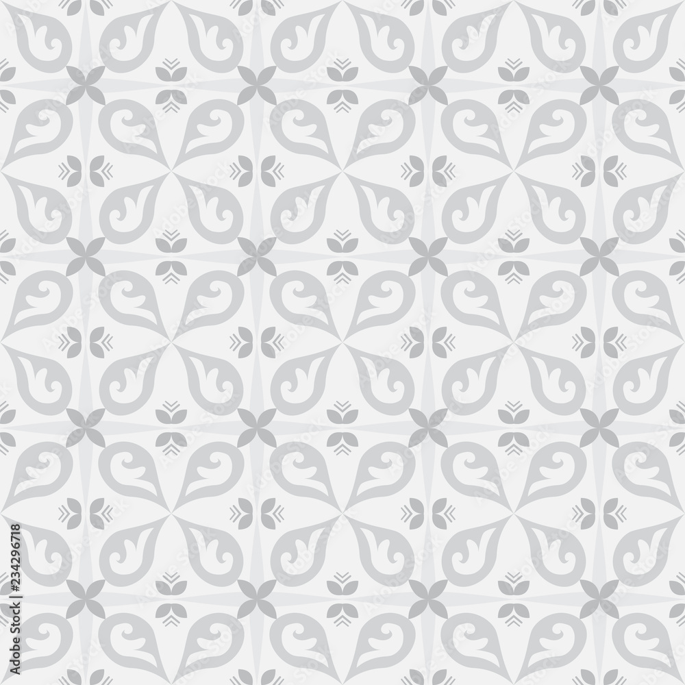 Light gray royal pattern. The Seamless vector background