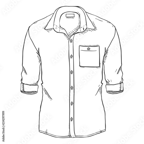 Vector Sketch Casual Men Shirt