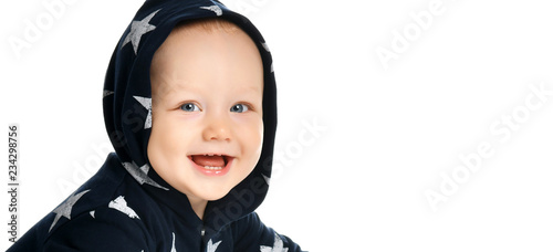 Lovely boy isolated on white background, photo