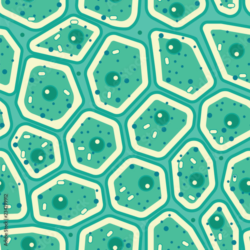 green plant cell layer vector seamless pattern