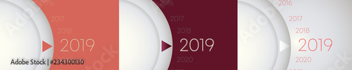 kleines Set von Drehschaltern für das neue Jahr 2019