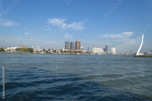 river and cityscape of Rotterdam view