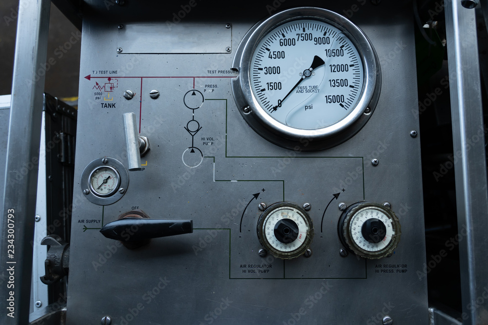Pressure test pump panel