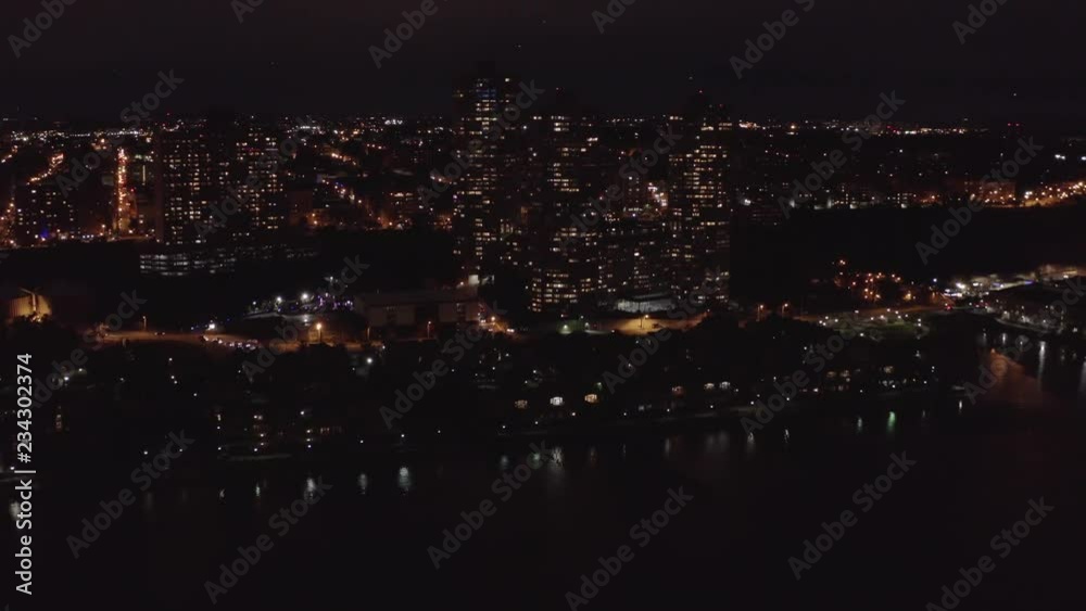 Aerial VIew New York City Night Helicopter Aerial VIew New York City Night Helicopter