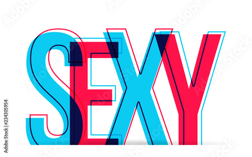 Sexy word vector isolated on white
