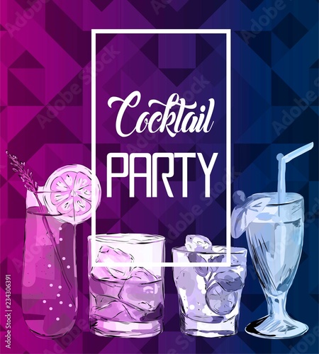 Cocktail Party vector illustration.