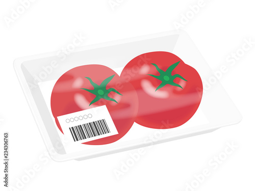 パックに入ったトマトのイラスト