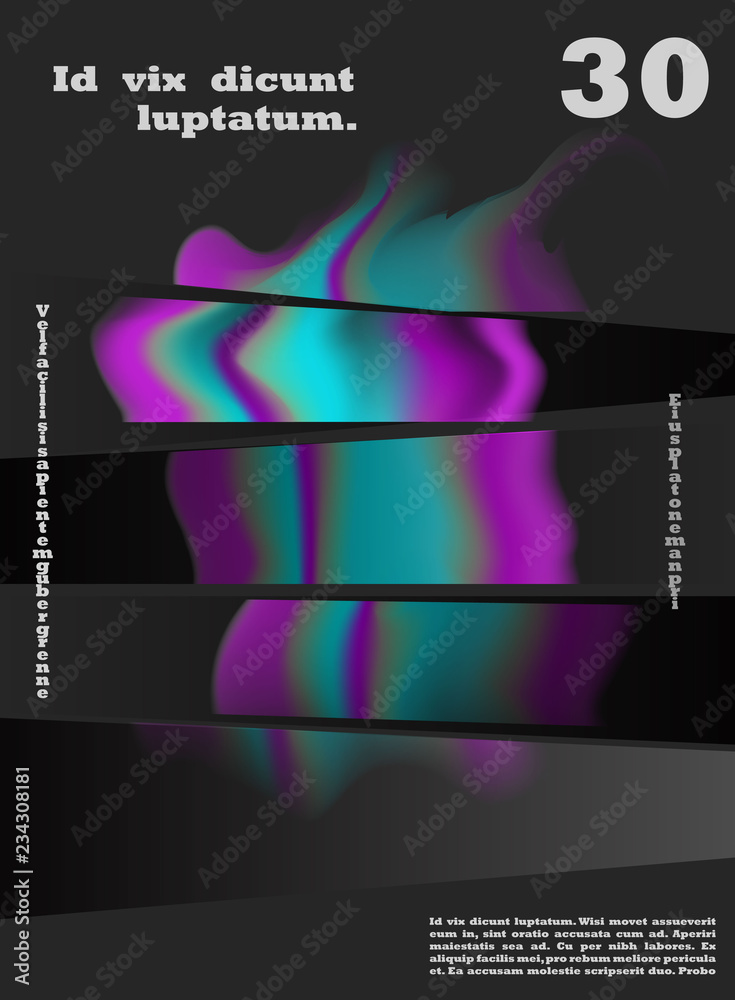 vector business flyer template or corporate banner design with neon wave on a dark background