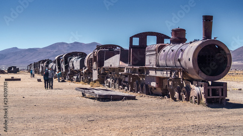 Fotografie Train Cementery outside of Uyuni village, Salar de Uyuni,Potosi region,Bolivia,