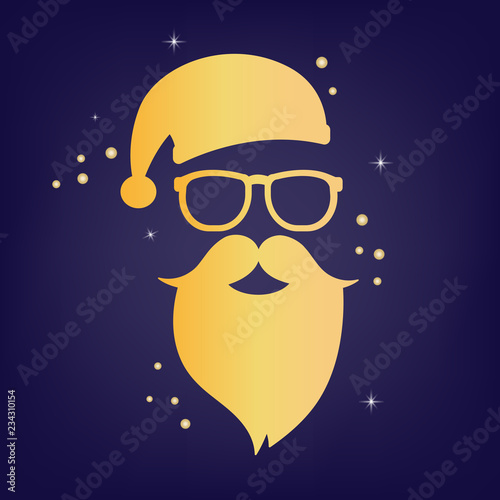 Golden Santa Clause stars and sparkles