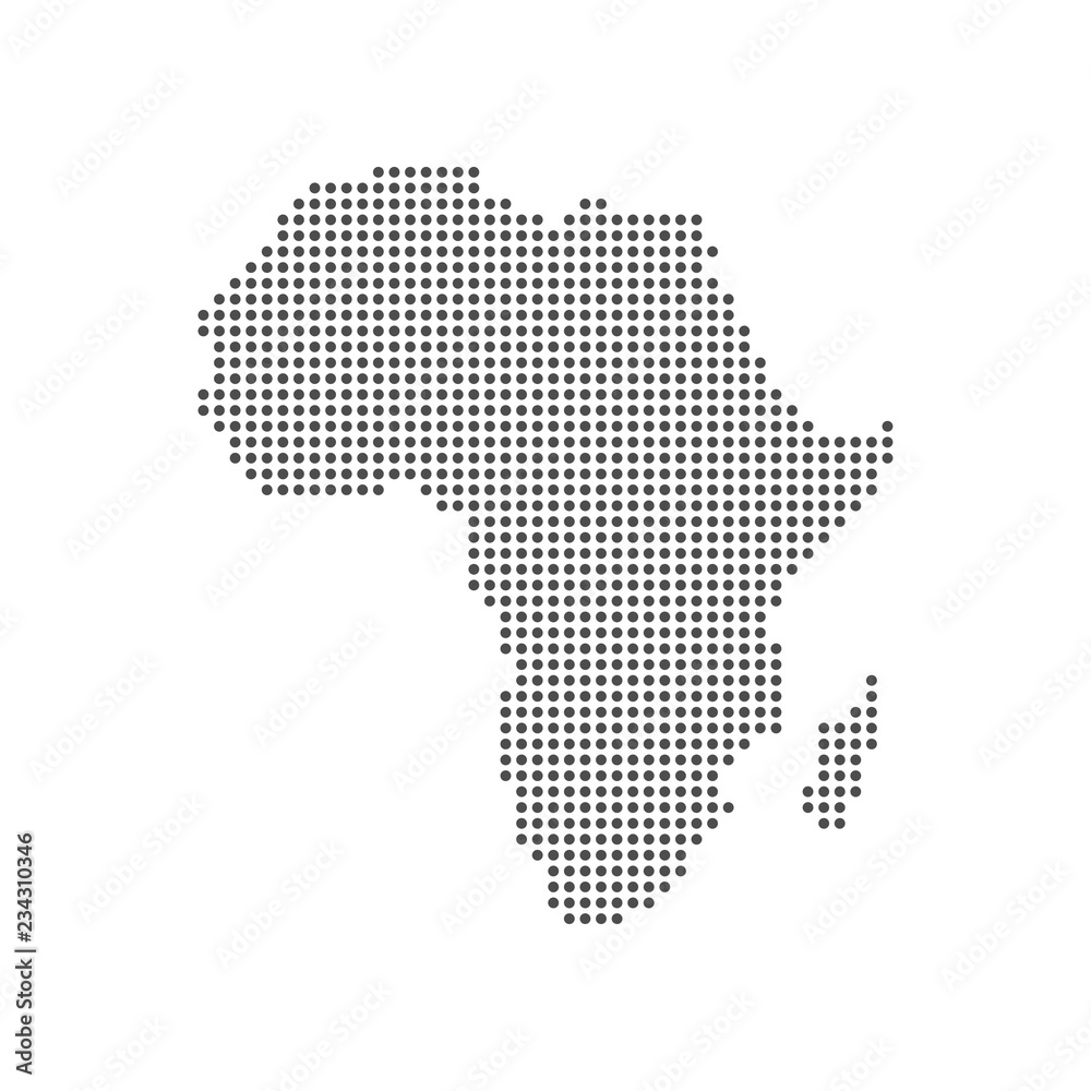 Dotted Map of the African continent. Vector illustration