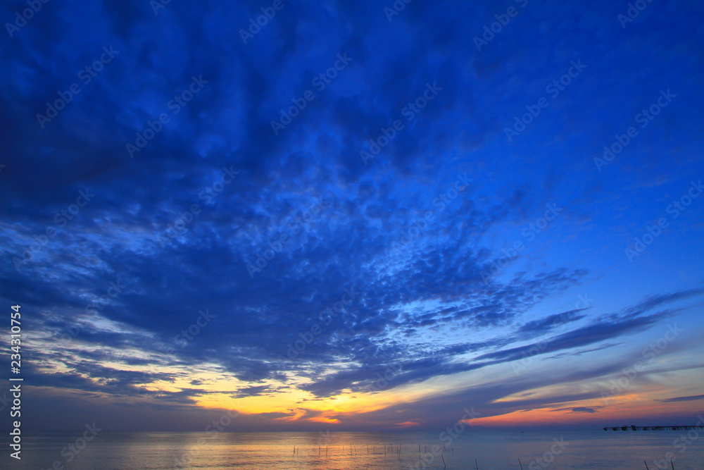 sunset over the sea