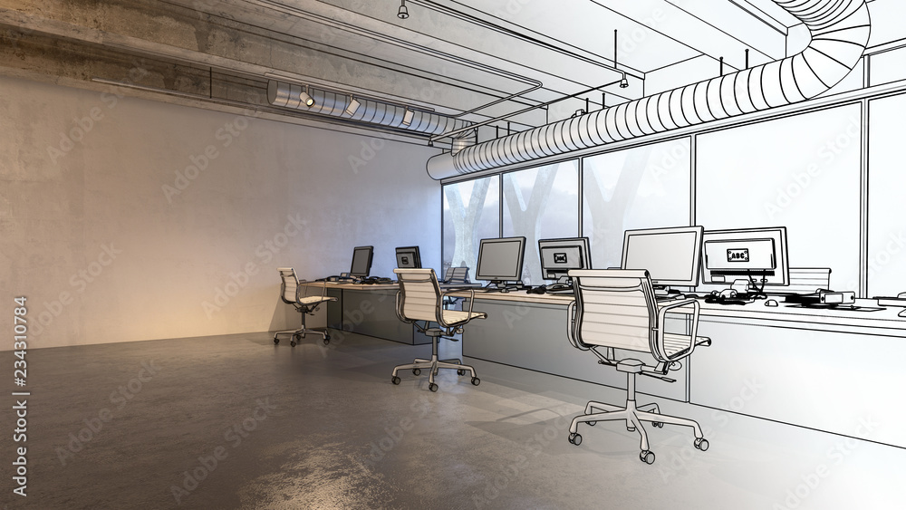 Office interior concept with copy space