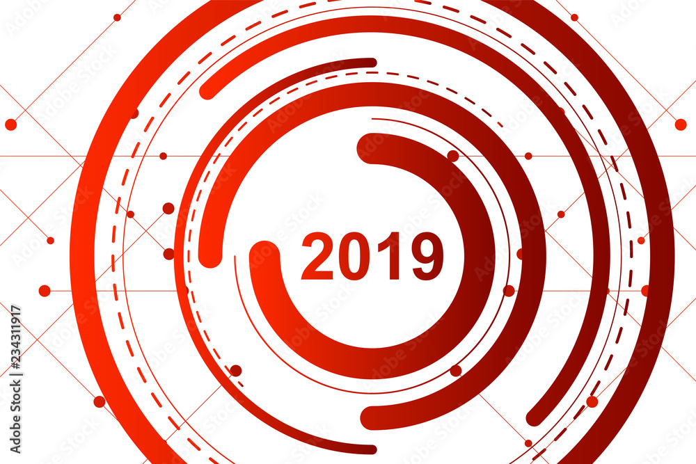 rotes Wallpaper mit 2019