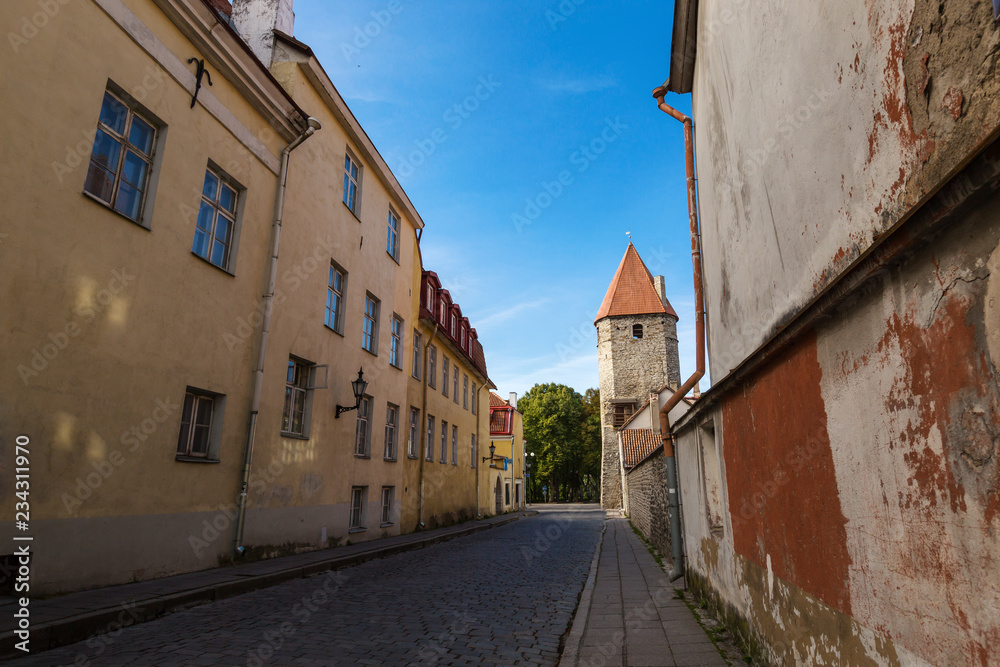 Tallinn, Estonia, streets  and houses at old Town
