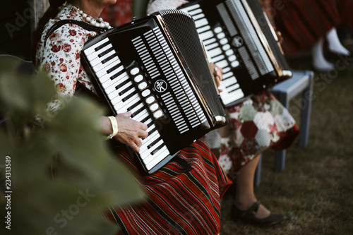 musician playing the accordion photo