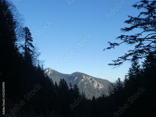 summit rock panorama landscape of the mountains in bavaria europe in winter 