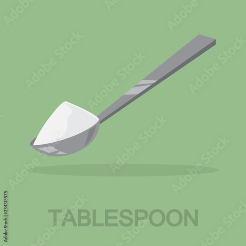 Table spoon with cream or yoghurt. Equipment for food