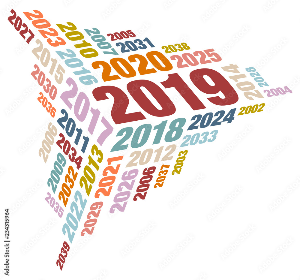 2019 Cube Numbers Retro Color