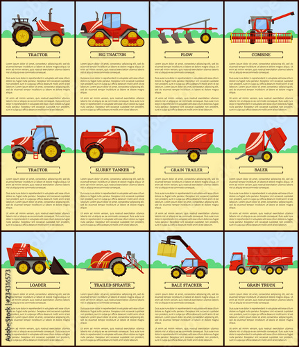 Big Tractor and Slurry Tanker Vector Illustration