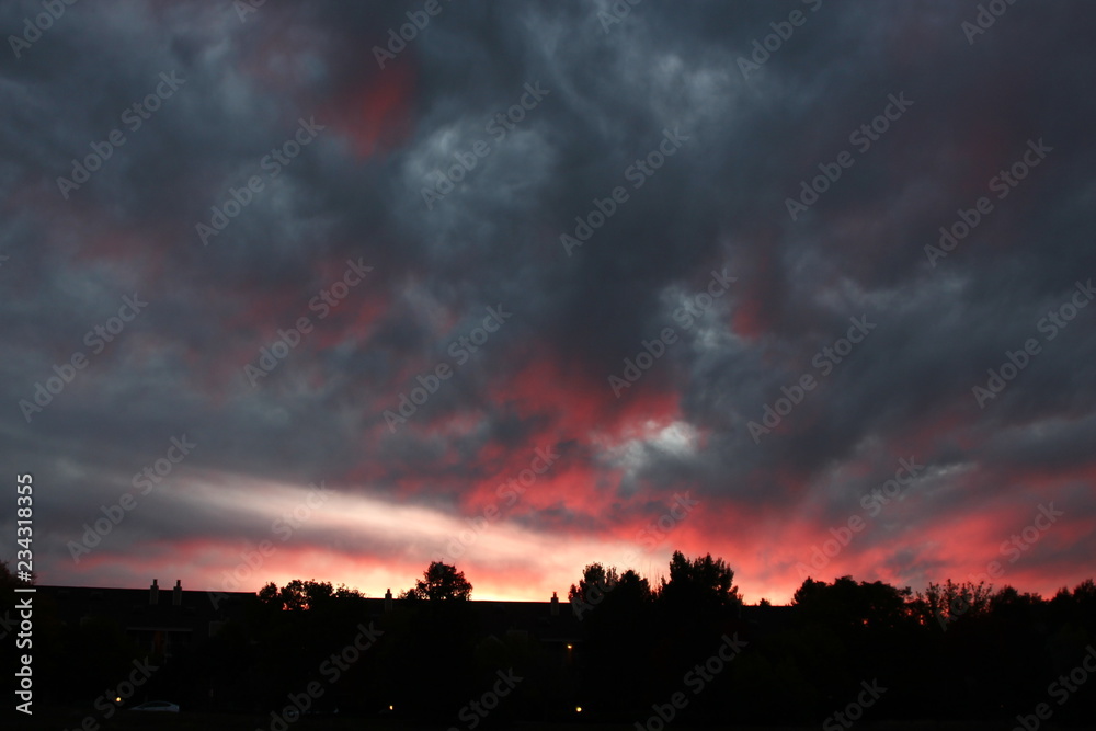 dramatic sky with clouds