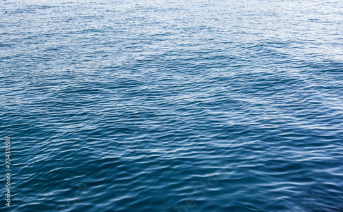 Blue sea surface with waves . Water background.