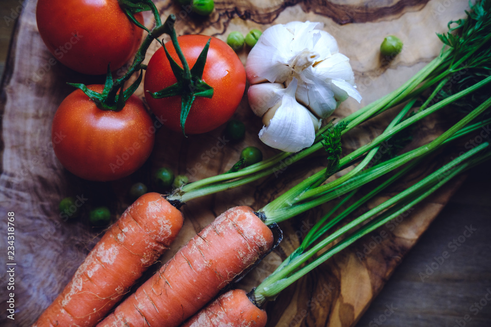 fresh vegetables on wooden table fresh vegetables on wooden table