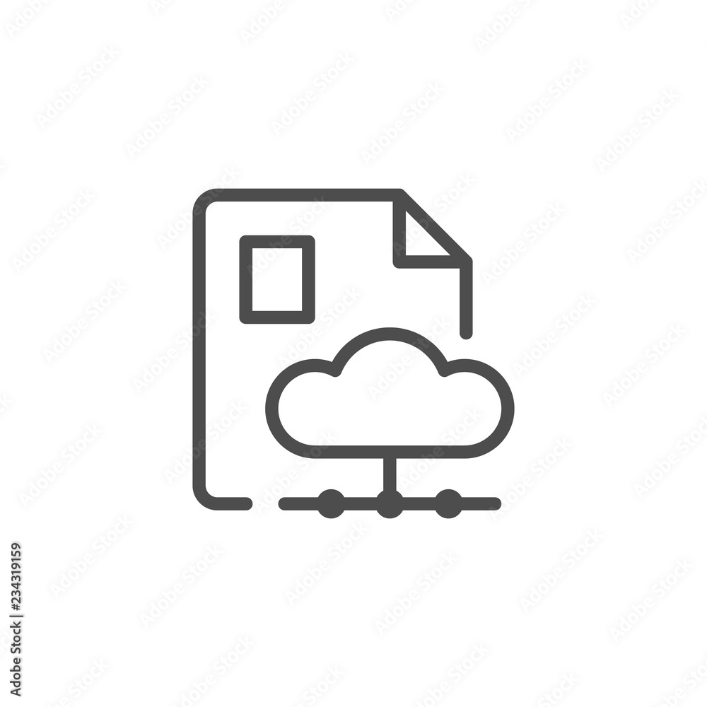 Document cloud storage line icon Document cloud storage line icon