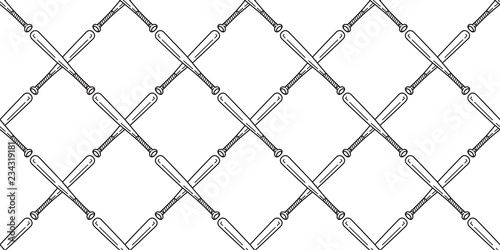 baseball Seamless pattern vector softball baseball bat scarf isolated tile background repeat wallpaper isolated 