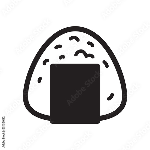 onigiri vector japanese food icon sushi logo graphic symbol cartoon illustration