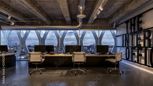 Modern office or coworking space interior