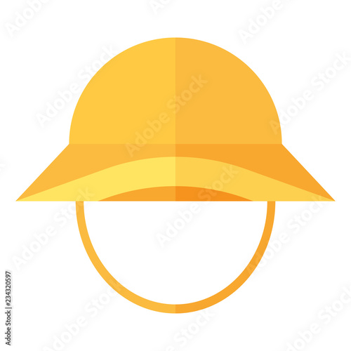 The rubber cap is yellow. Vector illustration. Element of camping. EPS 10.
