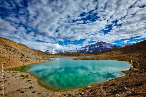 Fototapeta Naklejka Na Ścianę i Meble -  Dhankar lake in Himalayas