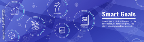 2019 SMART Goals Vector graphic with Smart goal keywords