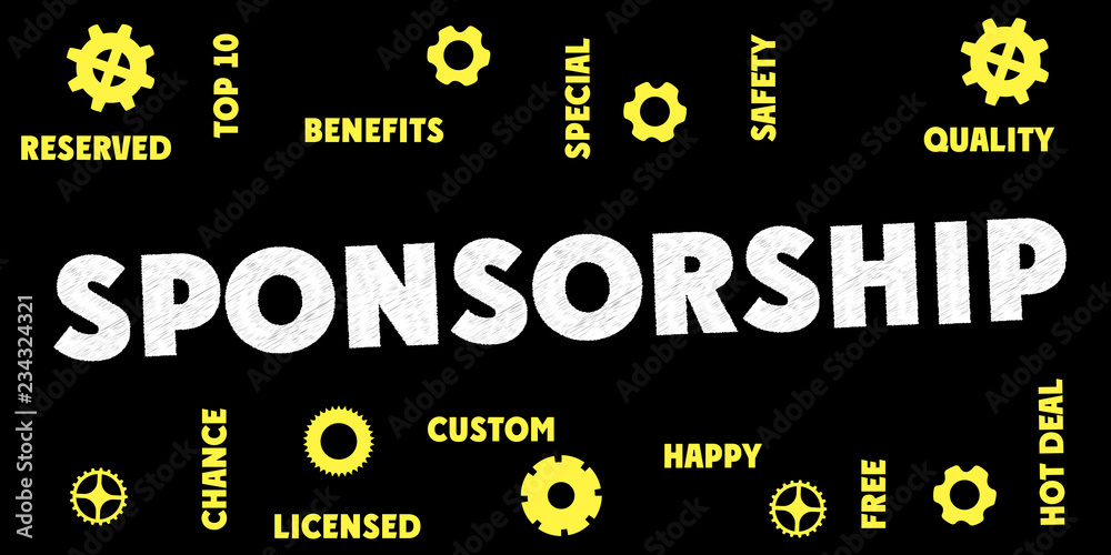Fototapeta premium SPONSORSHIP Words and tags cloud
