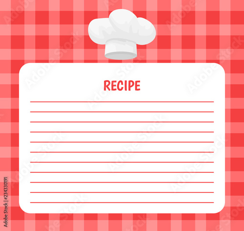 Recipe Chef Hat Icon Notebook Vector Illustration