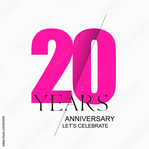 20 years anniversary vector icon, logo. Design element