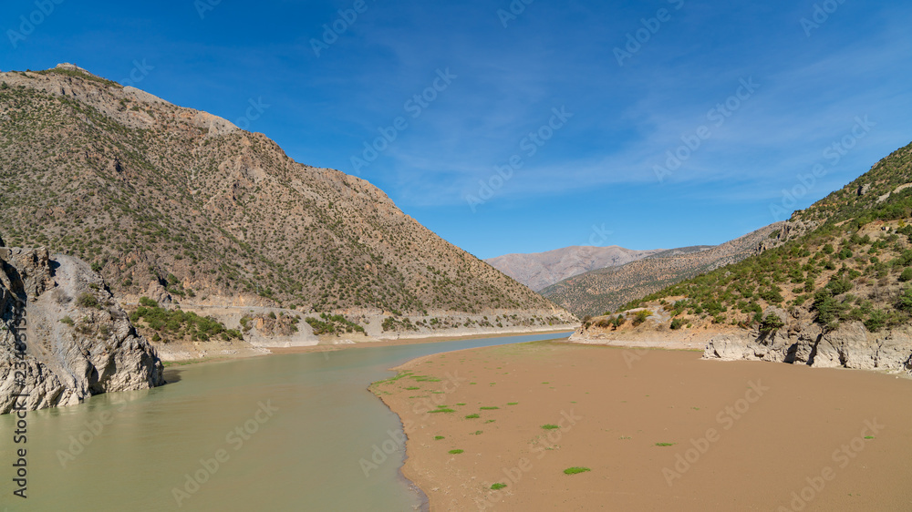 Panoramic view of River Euphrates near Erzincan, Turkey